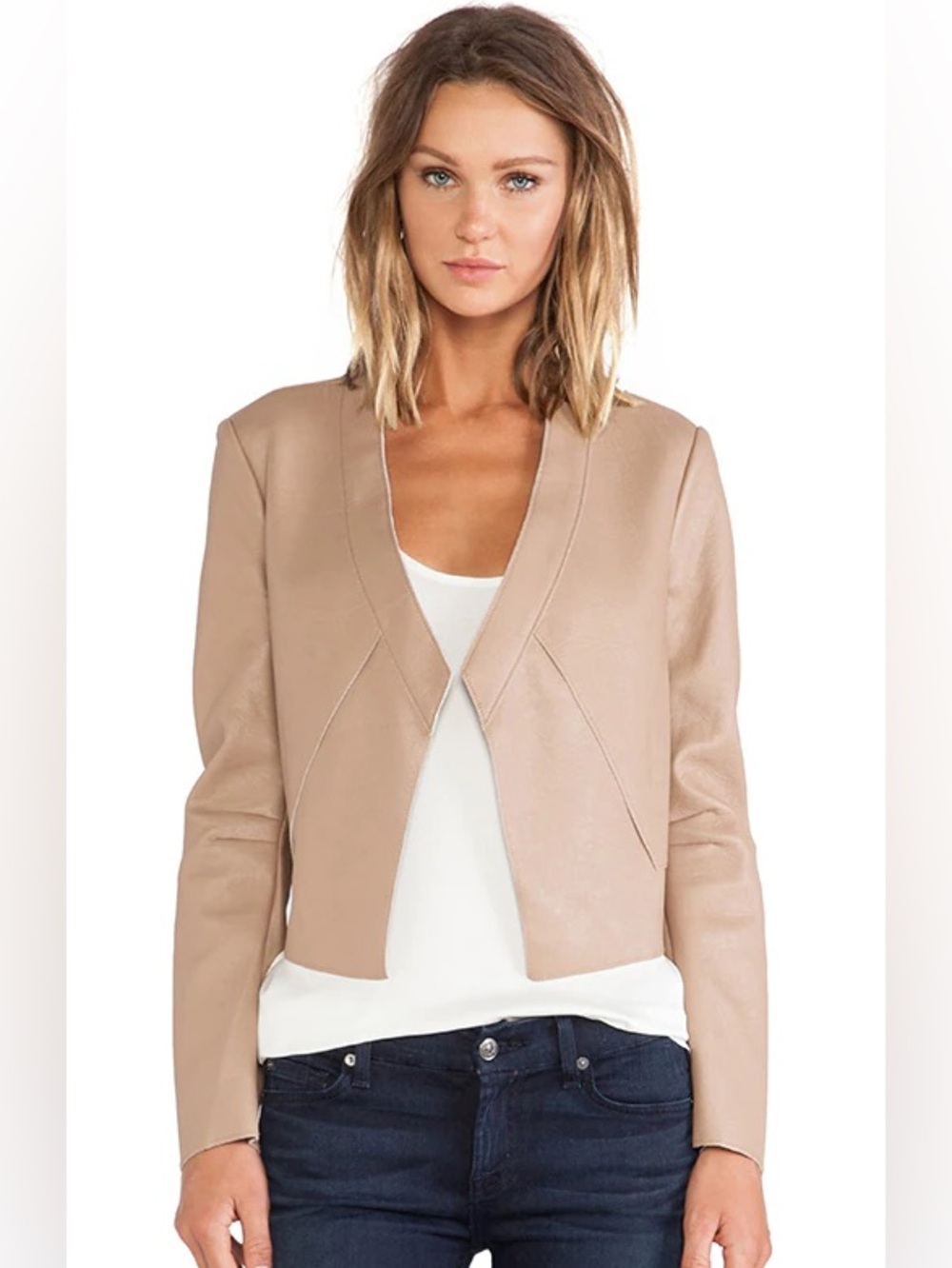 BCBGMAXAZRIA Lloyd Leather Jacket in Camel Tan